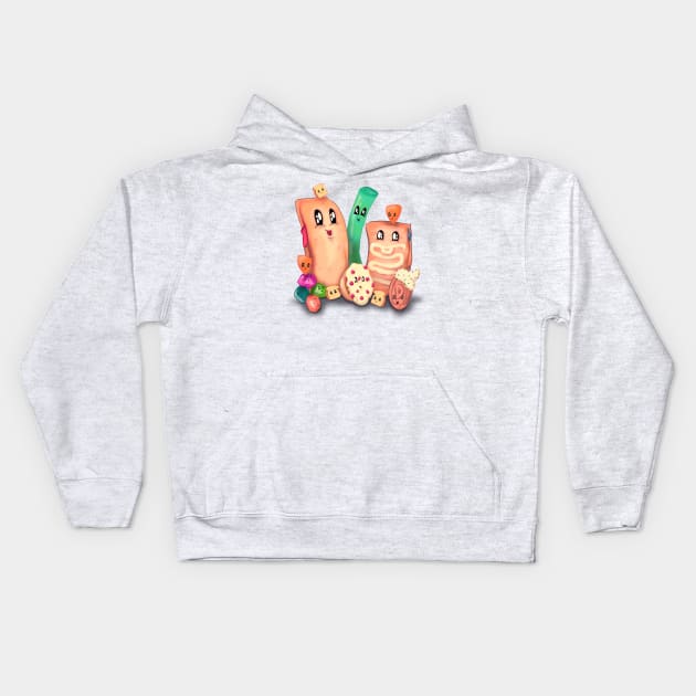 90s Food Kids Hoodie by LVBart